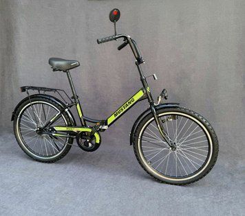 Складаний велосипед Mustang Folding 24*2409 (фара) чорно салатовий Folding 24 ч-салат фото