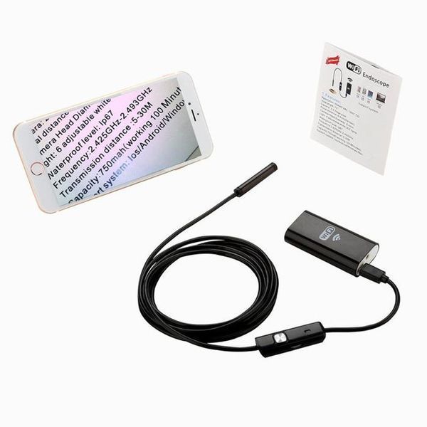 Ендоскоп для смартфона wifi бездротовий Kerui YPC99-1 метр, м'який кабель, 8 мм діаметр 101162 фото