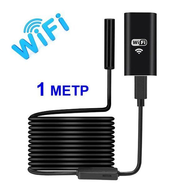 Ендоскоп для смартфона wifi бездротовий Kerui YPC99-1 метр, м'який кабель, 8 мм діаметр 101162 фото