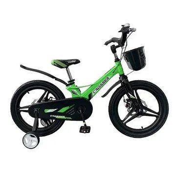 Дитячий двоколісний велосипед Crosser Hunter Premium 18" магнієвий зелений Hunter Premium 18" зелен фото